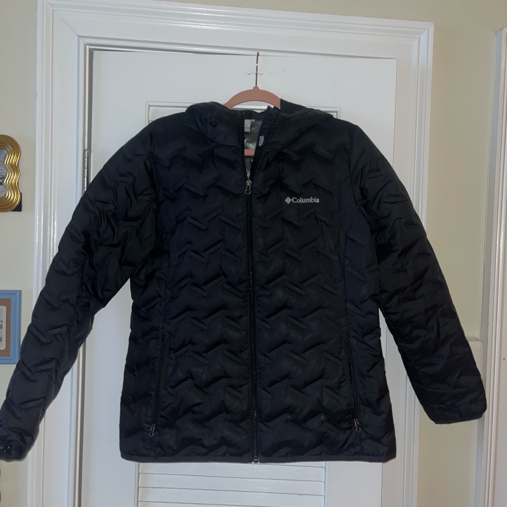 Columbia 650 Fill Power Down Puffer Jacket Hooded Black XL